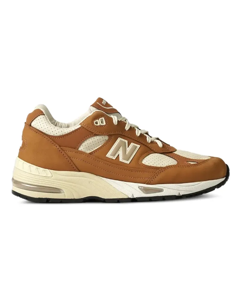 New Balance Made in UK 991v1 suede-panel sneakers - Braun Braun