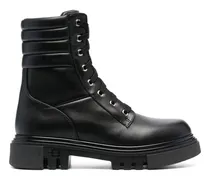 Bikerstiefel mit Schnürung - Schwarz