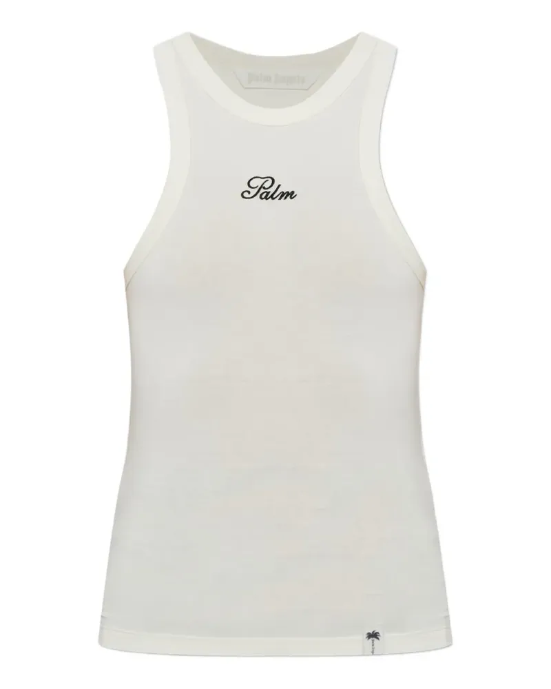 Palm Angels embroidered-logo tank top - Nude Nude