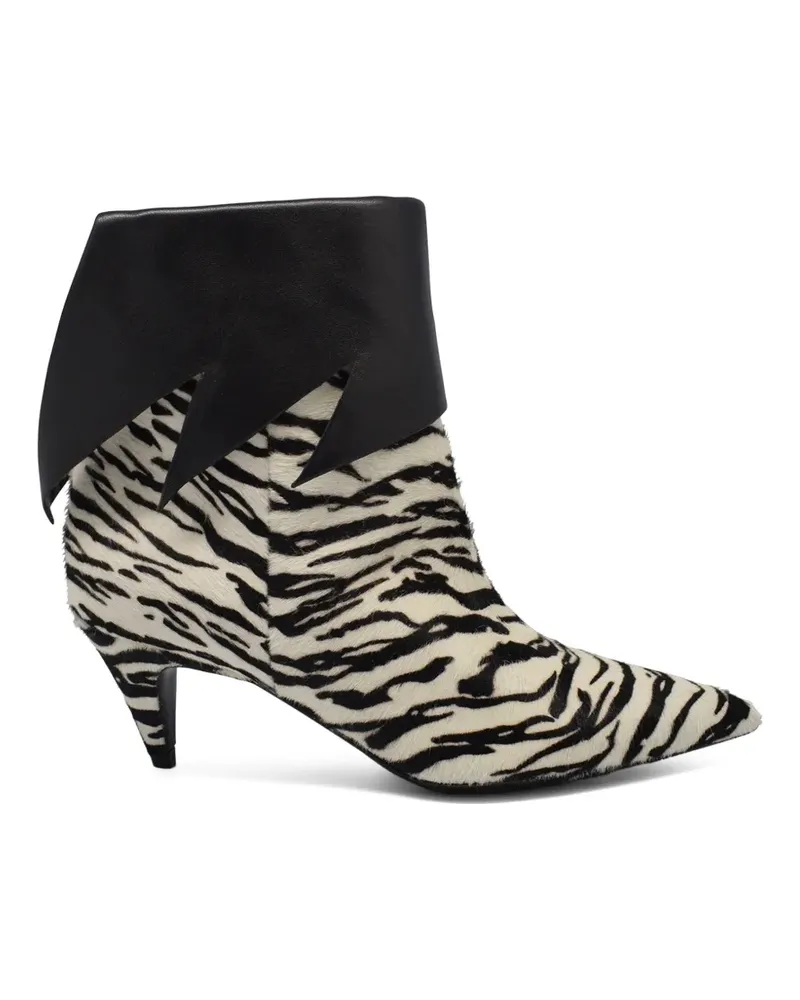 Saint Laurent Stiefel mit Zebraeffekt - Weiß Weiß