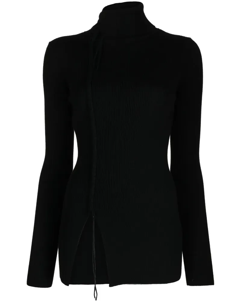 Yohji Yamamoto Gestricktes Oberteil - Schwarz Schwarz