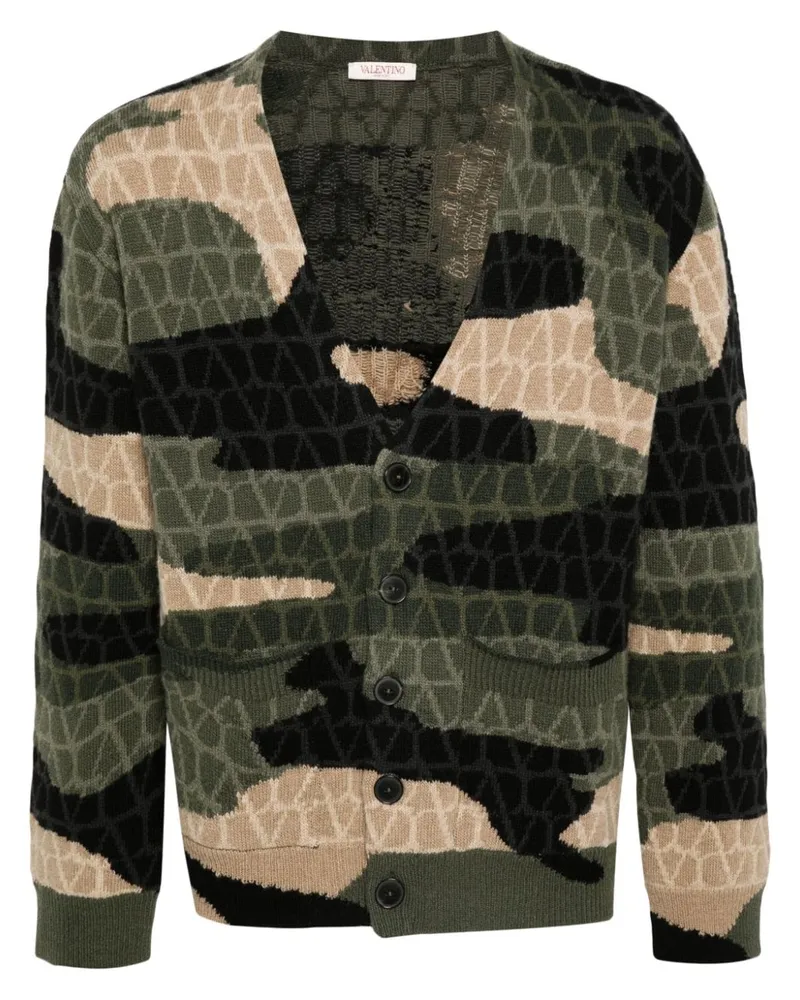 Valentino Garavani Cardigan mit Toile Iconographe-Print - Grün Grün