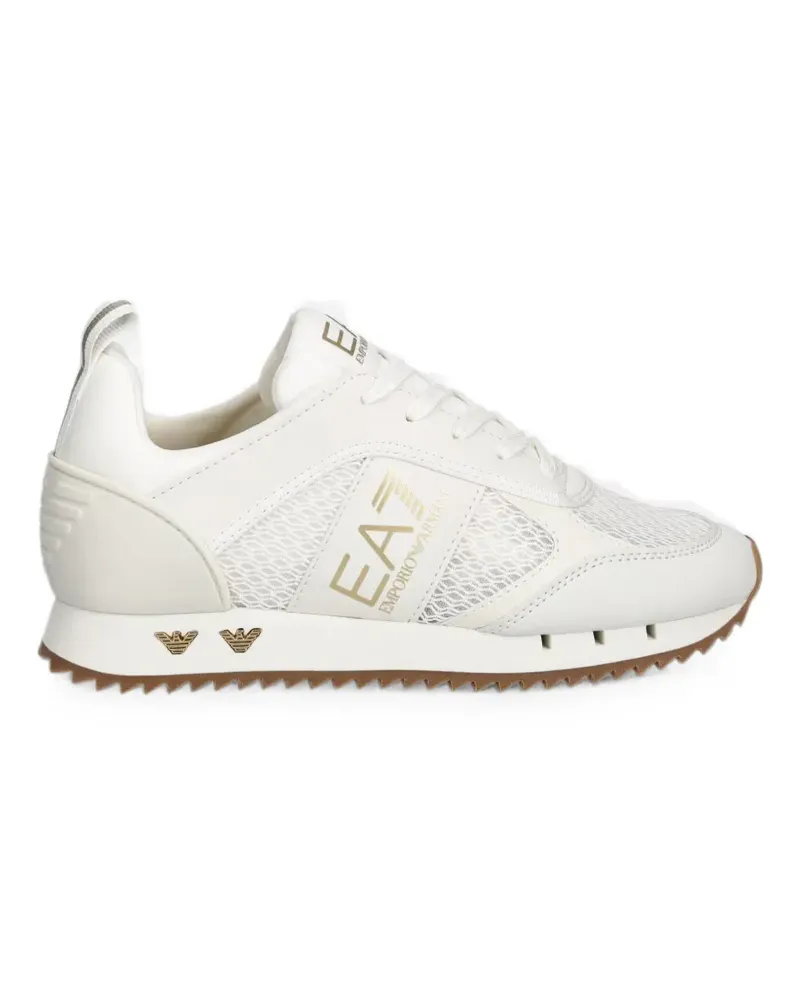 EA7 logo-print panelled sneakers - Weiß Weiß