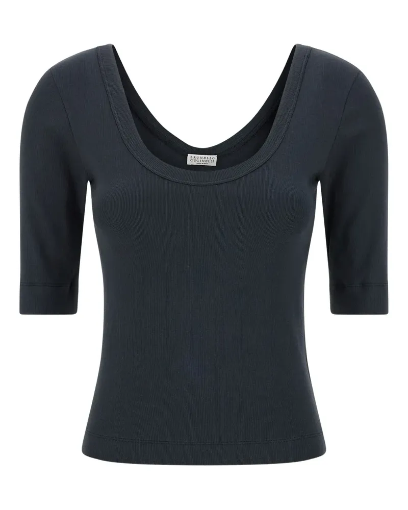 Brunello Cucinelli T-Shirt mit Rundhalsausschnitt - Blau Blau