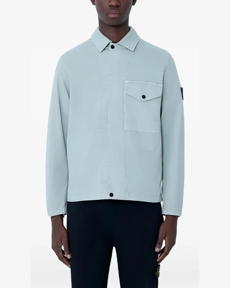 Stone Island patch zip shirt - Blau Blau