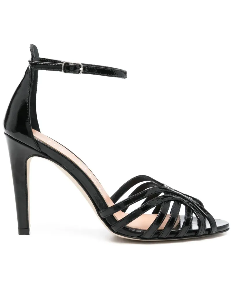 The Seller Sandalen aus Leder 100mm - Schwarz Schwarz