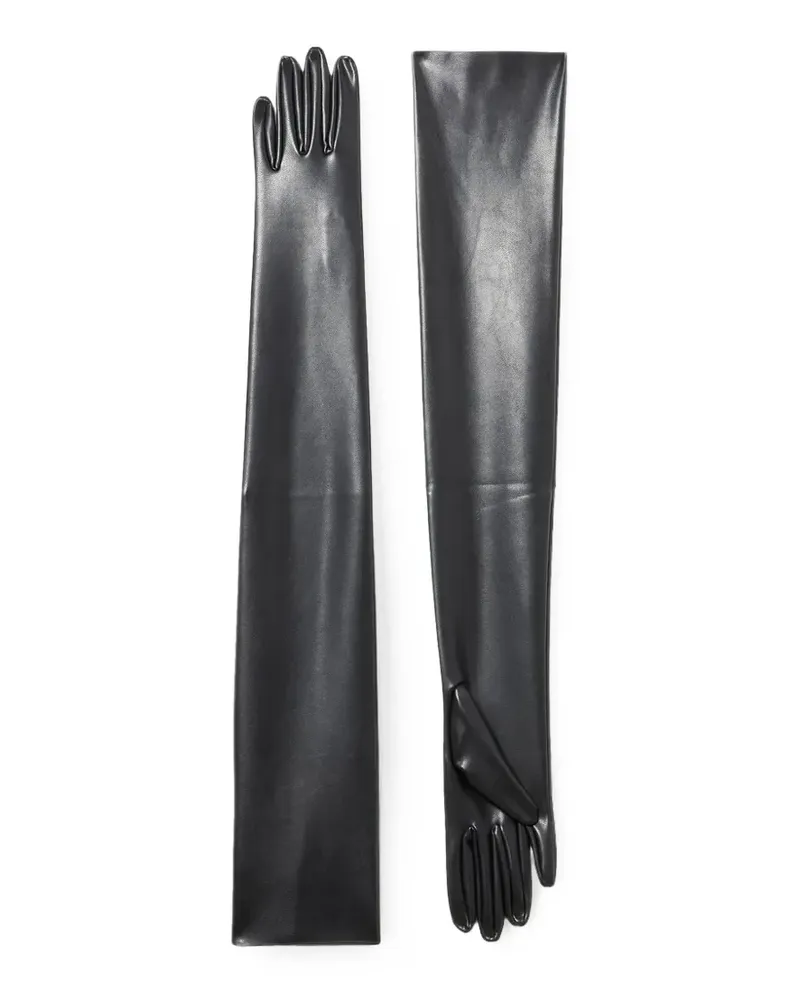 Norma Kamali extra-long faux-leather gloves - Schwarz Schwarz