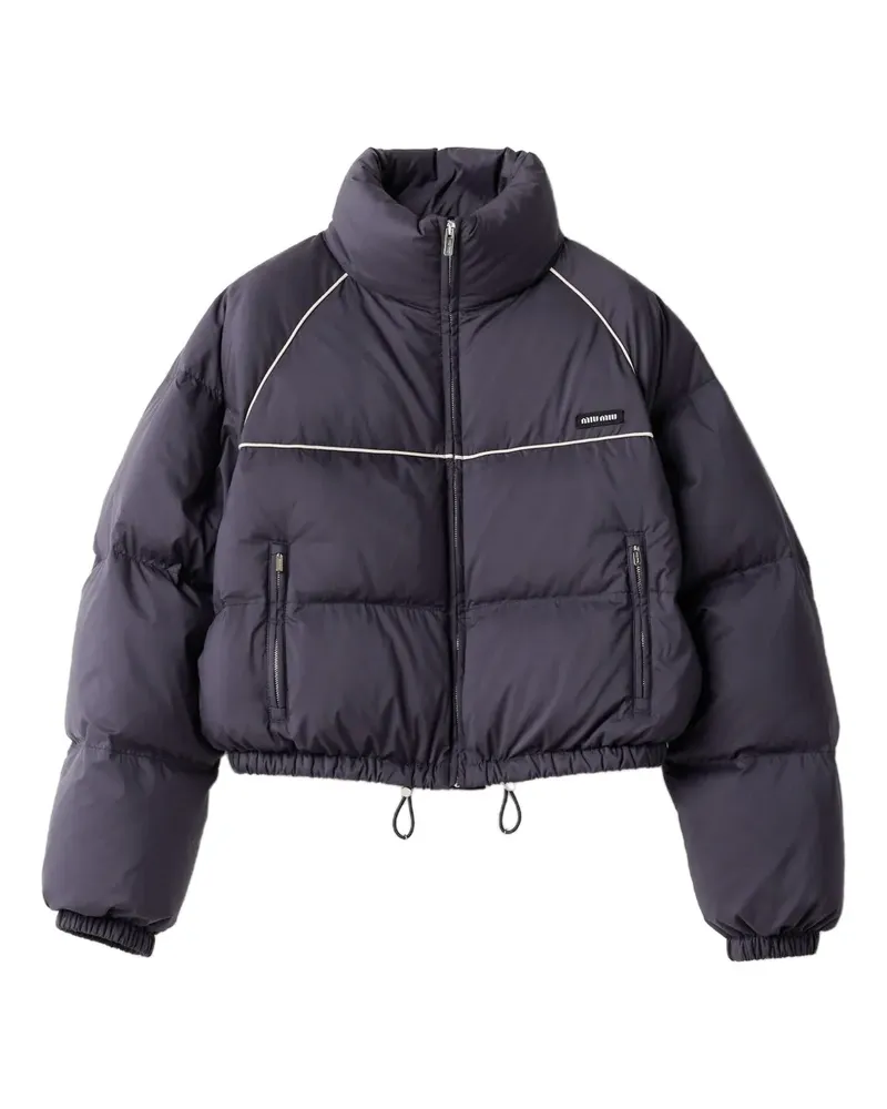 Miu Miu Wattierte Jacke mit Paspeln - Blau Blau