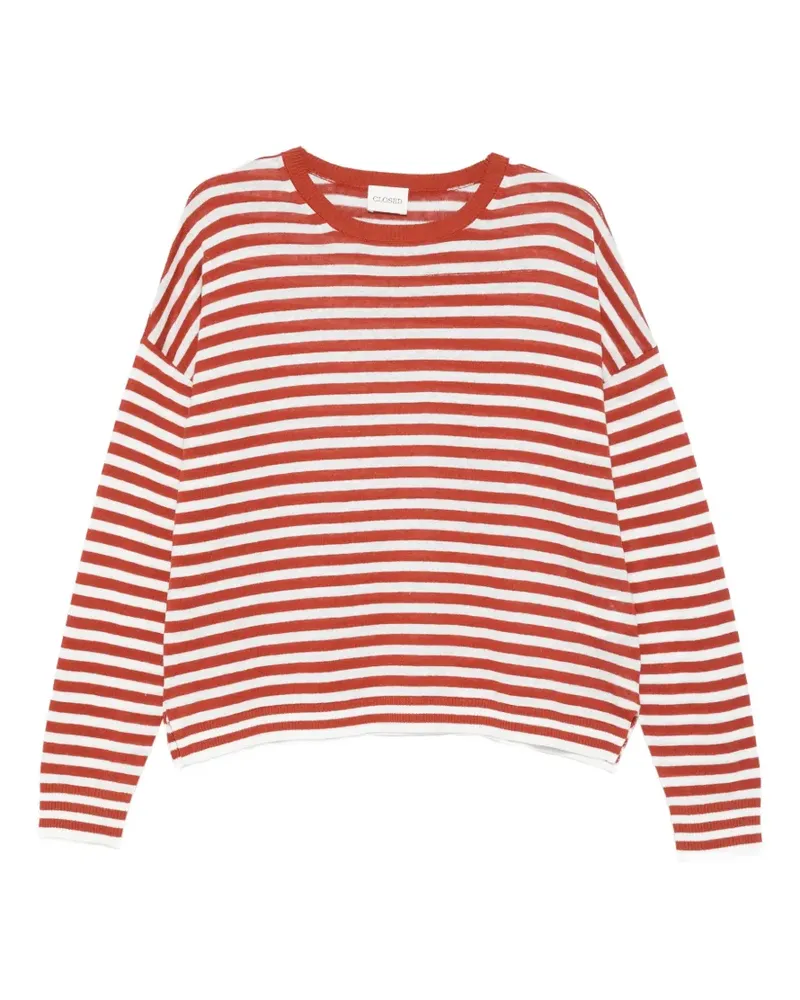 Closed striped round-neck top - Rot Rot