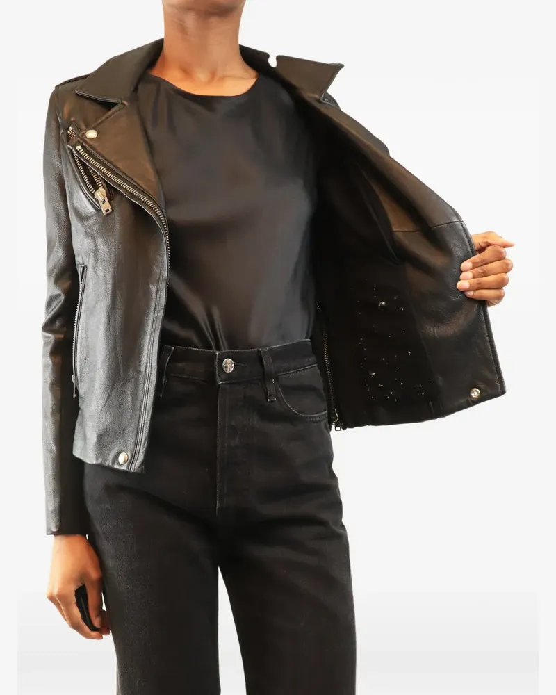 IRO Klassische Bikerjacke - Schwarz Schwarz