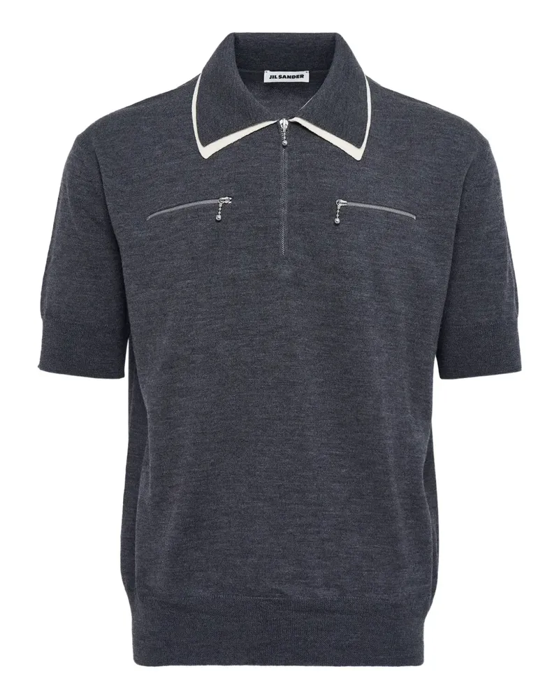 Jil Sander Poloshirt mit Reißverschluss - Grau Grau