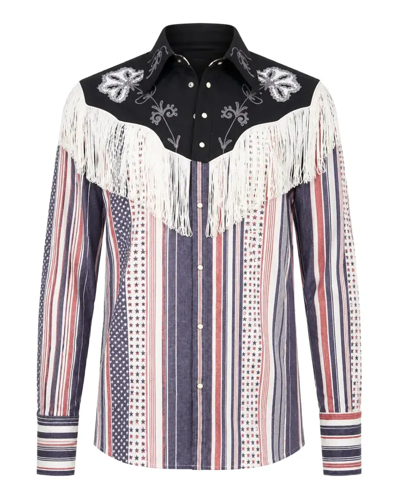 Dsquared2 Westernhemd mit Fransen - Weiß Weiß