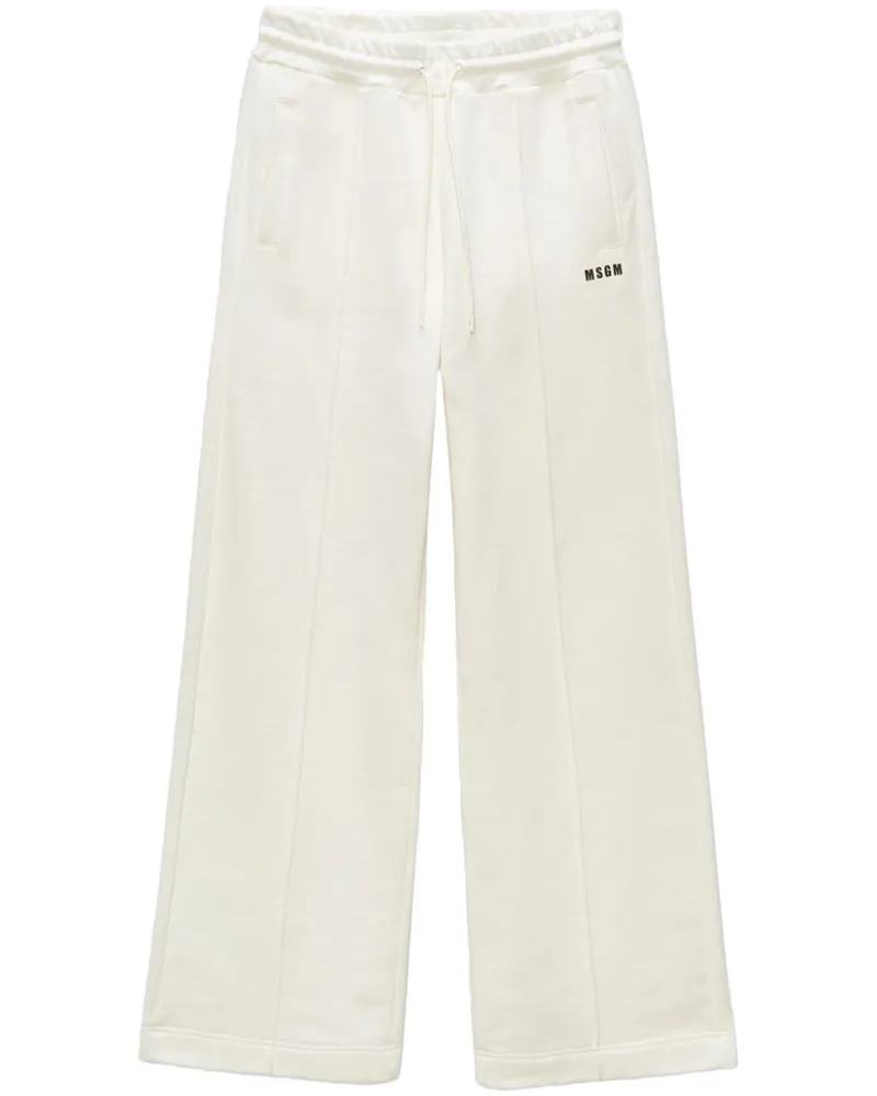MSGM Jogginghose mit Logo-Print - Weiß Weiß