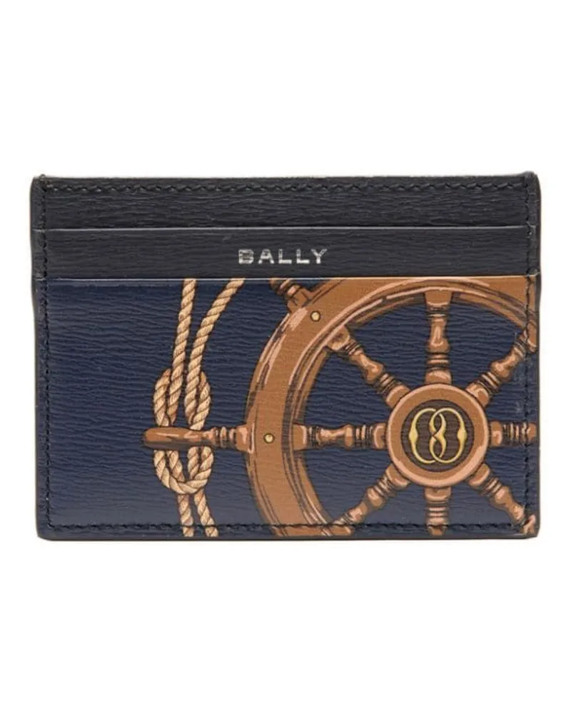 Bally Kartenetui mit grafischem Print - Blau Blau
