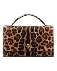 Alexander McQueen Handtasche mit Leoparden-Print Braun