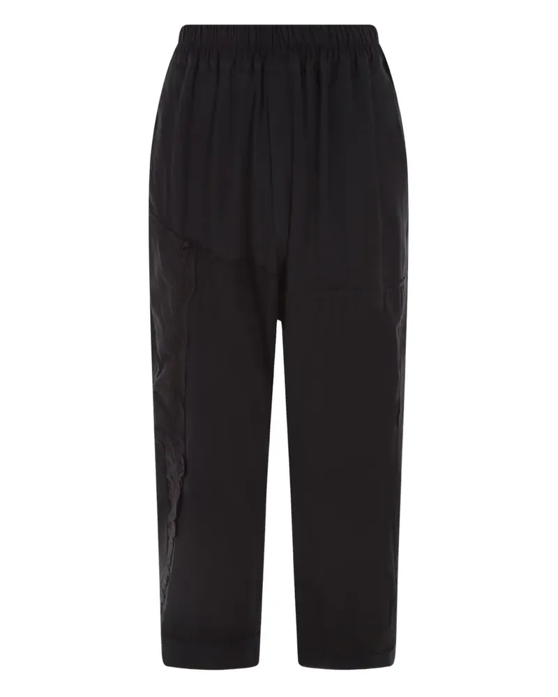 BY WALID Stretchbund-Hose mit Blumenstickerei - Schwarz Schwarz