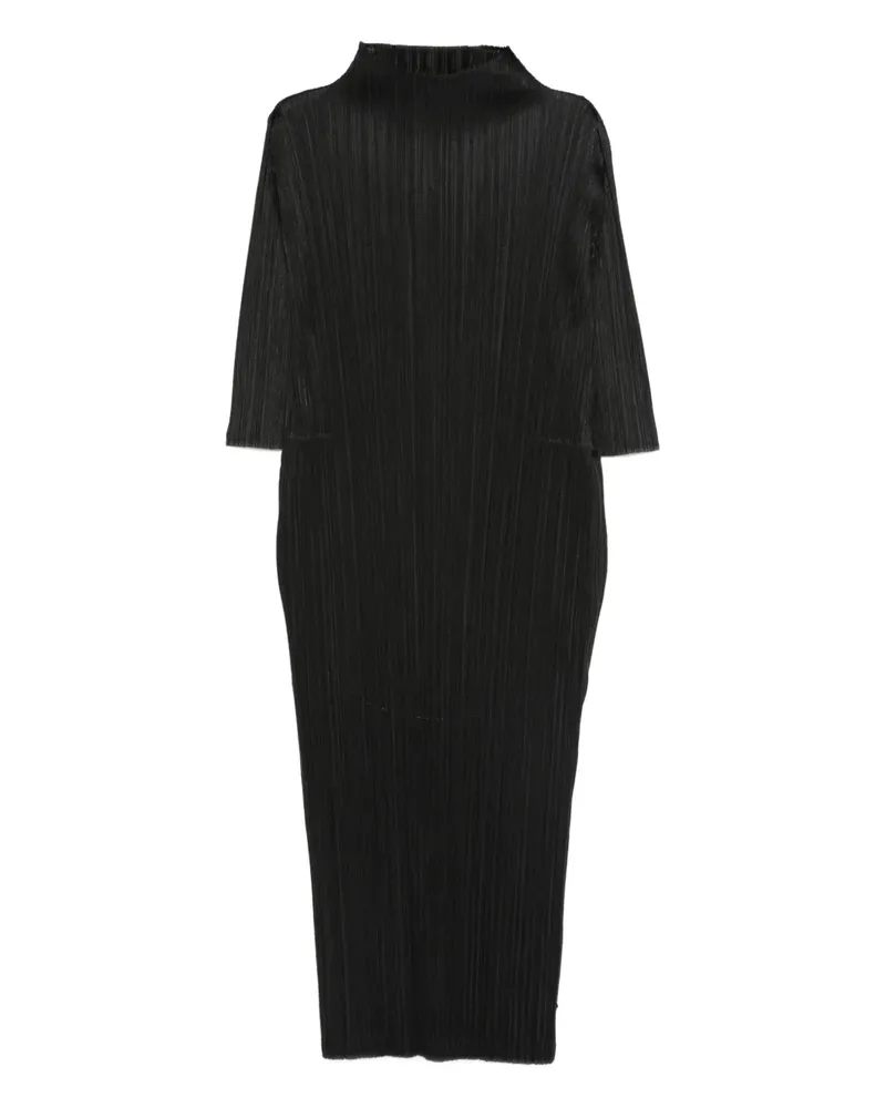 Issey Miyake plissé-effect midi dress - Schwarz Schwarz