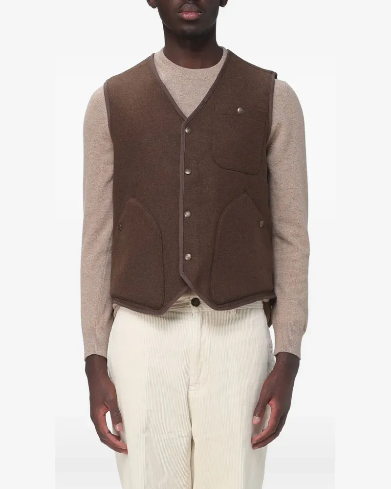 Sebago reversible V-neck gilet - Braun Braun