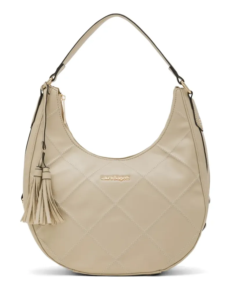 Laura Biagiotti quilted tassel-detail tote bag - Nude Nude