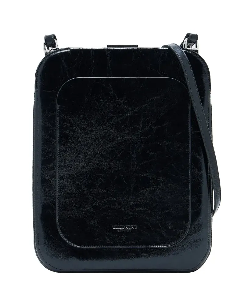 Giorgio Armani small x 10 Corso Como craquelé cross body bag - Schwarz Schwarz