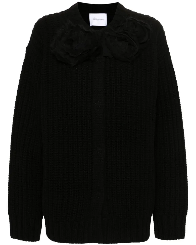 Blumarine Cardigan mit Blumenapplikation - Schwarz Schwarz