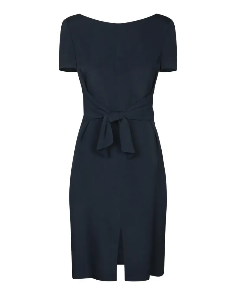 Emporio Armani bow-detail short-sleeve mini dress - Blau Blau