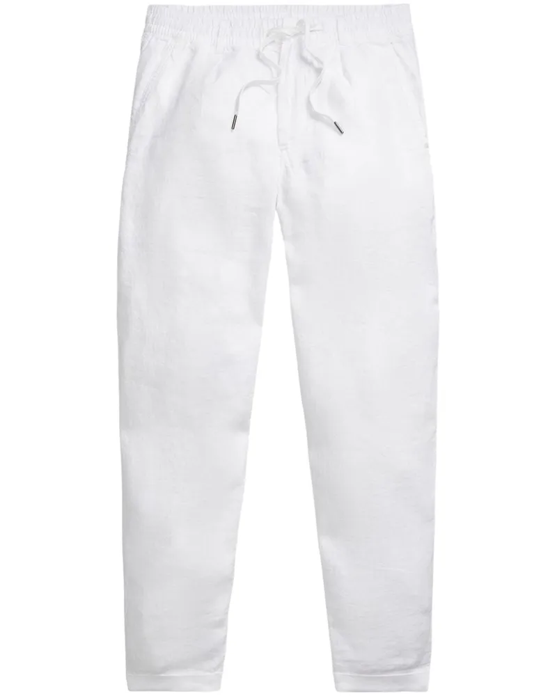 Ralph Lauren Hose aus Leinen mit Kordelzug - Weiß Weiß