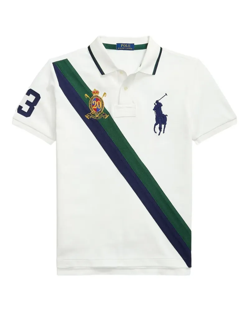Ralph Lauren Poloshirt mit diagonalen Streifen - Weiß Weiß