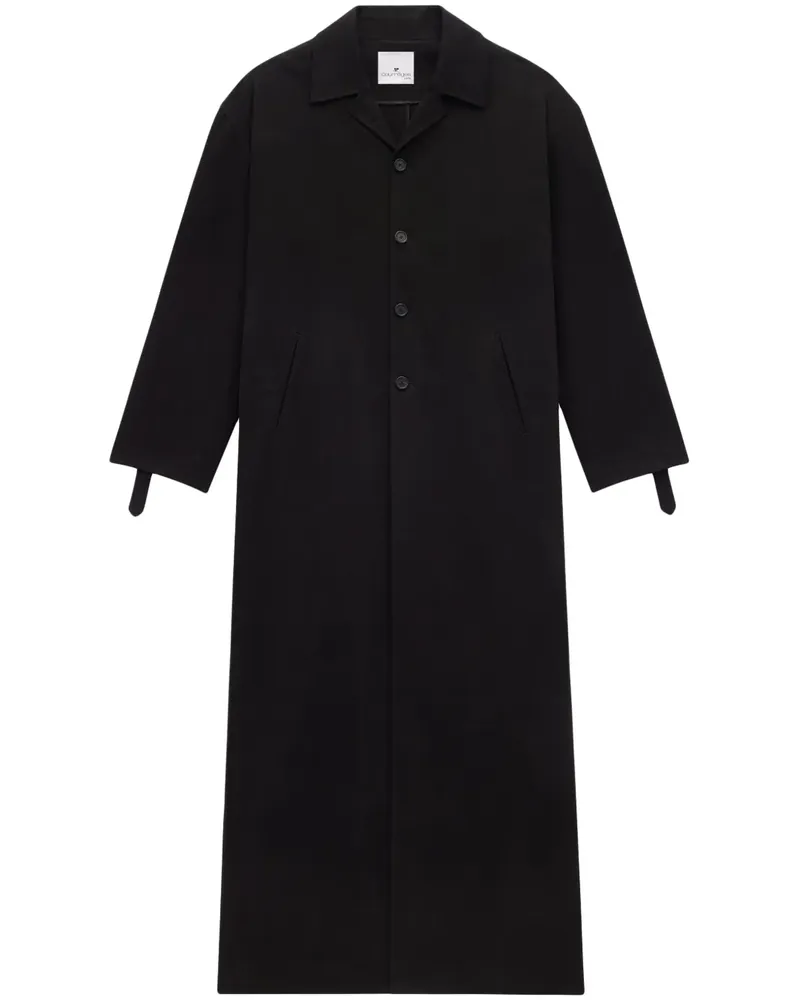 Courrèges Einreihiger Kokon-Mantel - Schwarz Schwarz