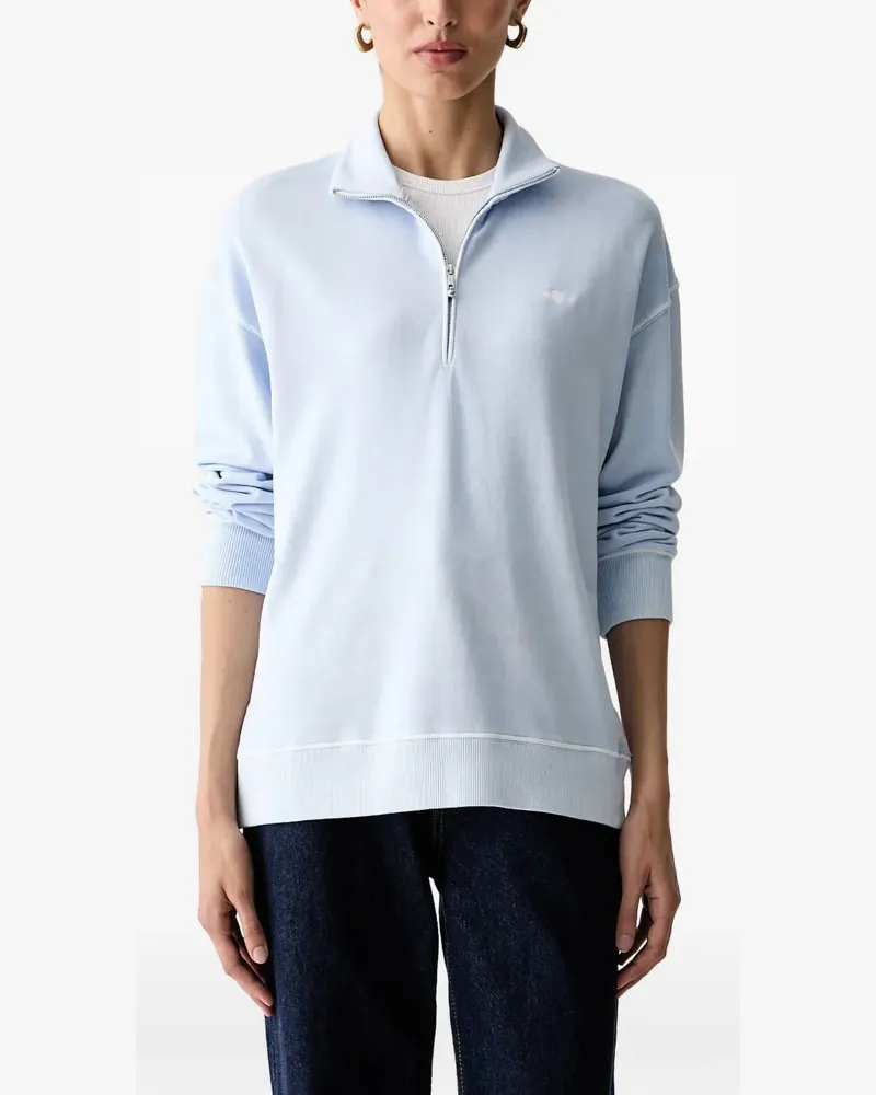 Gant quarter-zip logo-embroidered sweater - Blau Blau