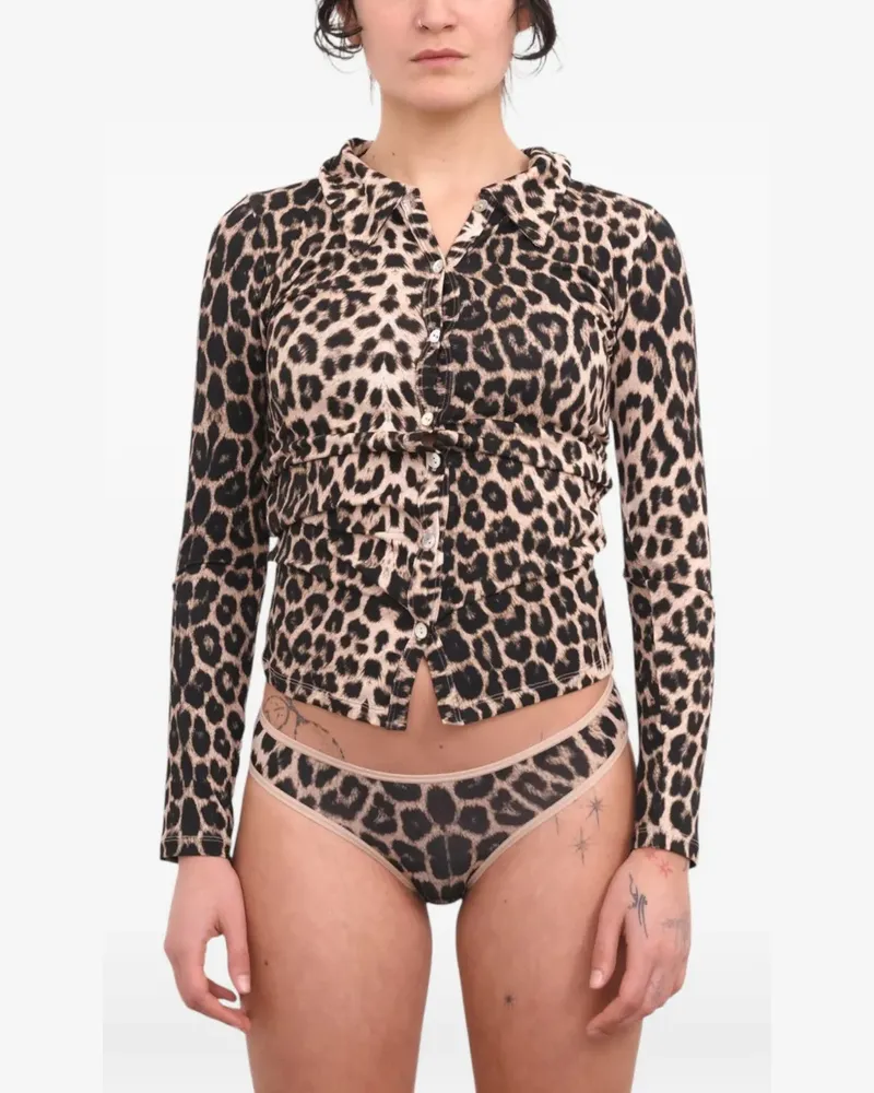 Baserange Cosme Hemd mit Leopardenprint - Nude Nude