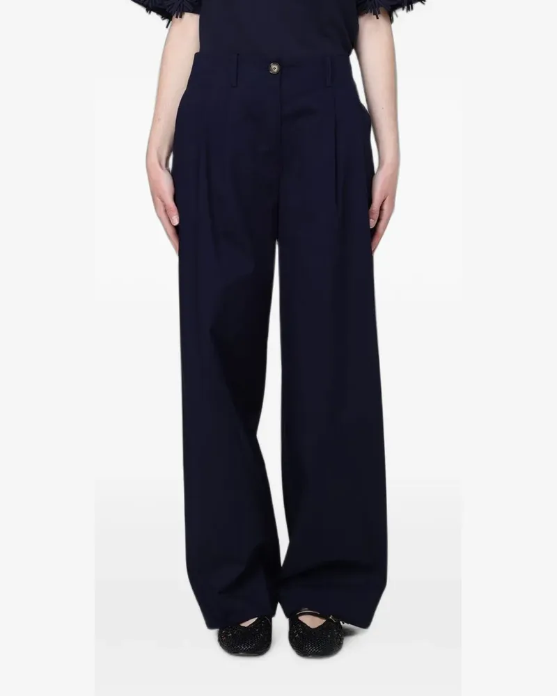 MEIMEIJ Weite Hose mit Bundfalten - Blau Blau