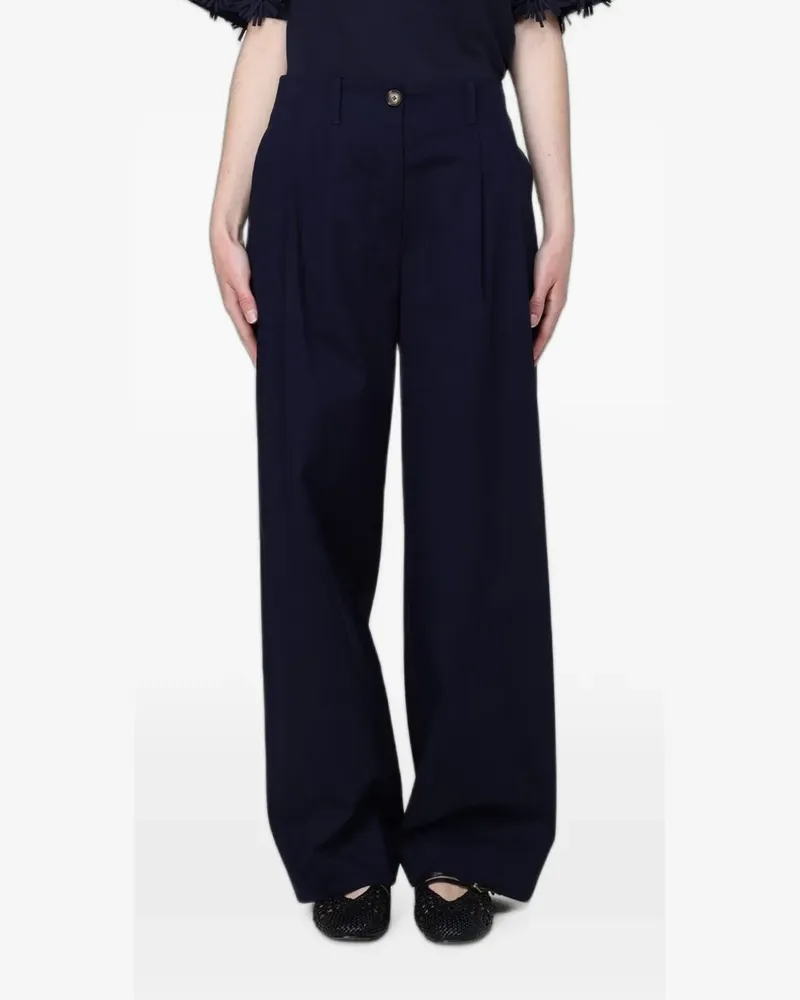 MEIMEIJ pleated wide-leg trousers - Blau Blau