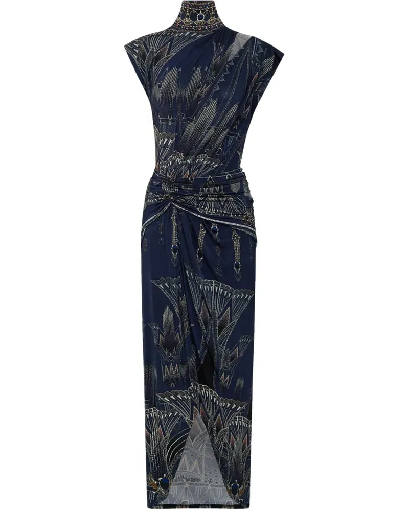 Camilla Gerafftes Kleid - Blau Blau