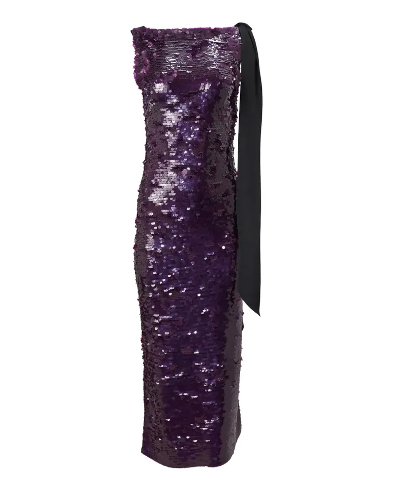 Carolina Herrera New York Kleid mit Pailletten und Schleife - Violett Violett