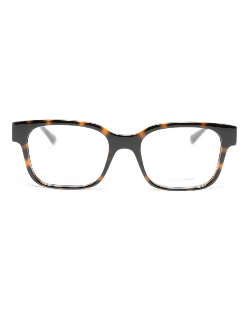 Gucci Eckige Brille in Schildpattoptik - Braun Braun