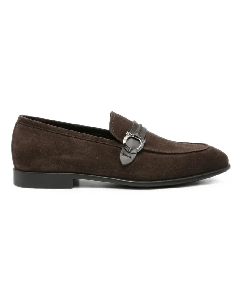 Ferragamo Loafer aus Wildleder mit Gancini-Schild - Braun Braun