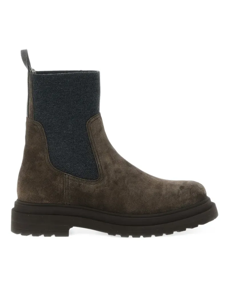 Brunello Cucinelli Knöchelhohe Wildlederstiefel - Braun Braun