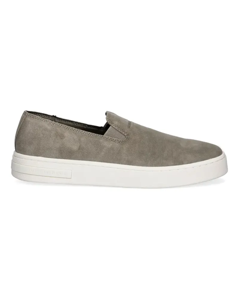 Armani Exchange logo-embossed slip-on sneakers - Grau Grau