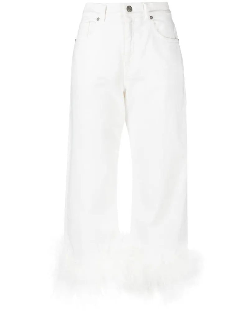 P.A.R.O.S.H. Jeans mit Federnsaum - Weiß Weiß