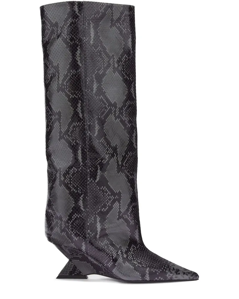 ATTICO 65mm snakeskin-print boots - Schwarz Schwarz