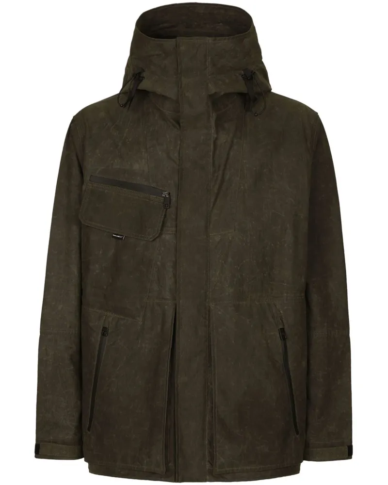 Dolce & Gabbana Kapuzenjacke aus Tech-Stoff - Grau Grau