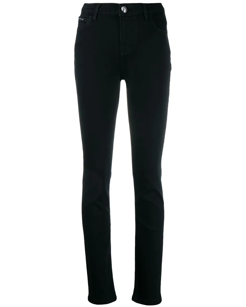 Philipp Plein Skinny-Jeans mit hohem Bund - Schwarz Schwarz