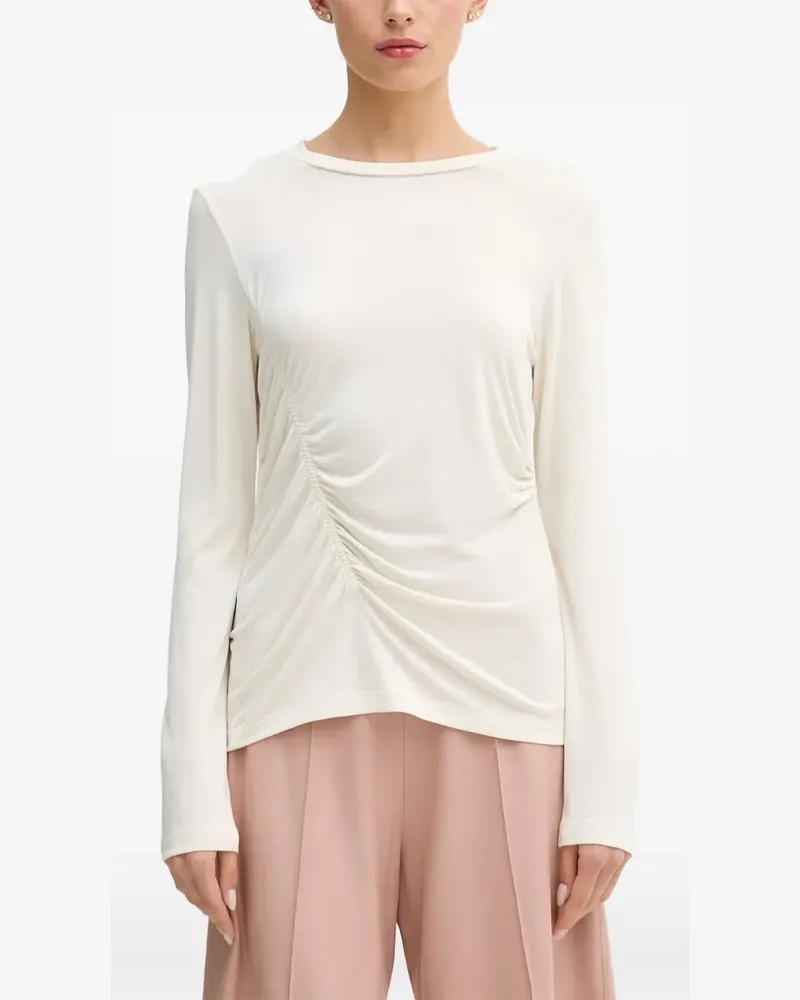 Sisley Gerafftes Langarmshirt - Nude Nude