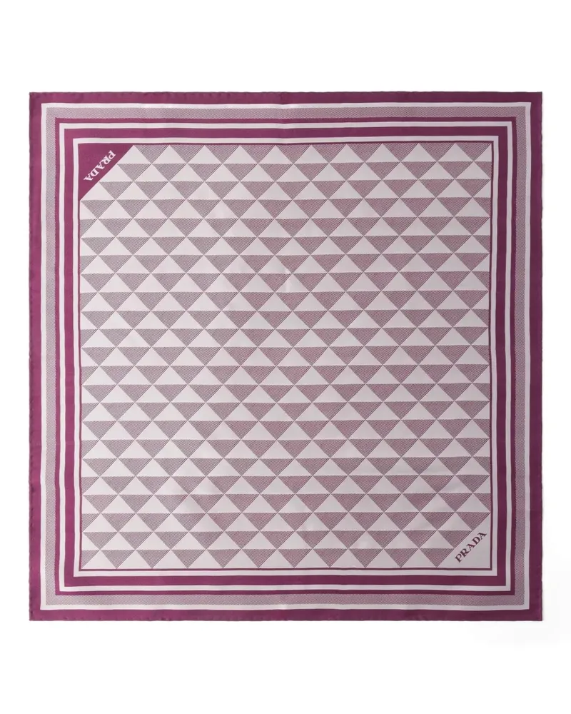 Prada Symbole-pattern silk scarf - Violett Violett