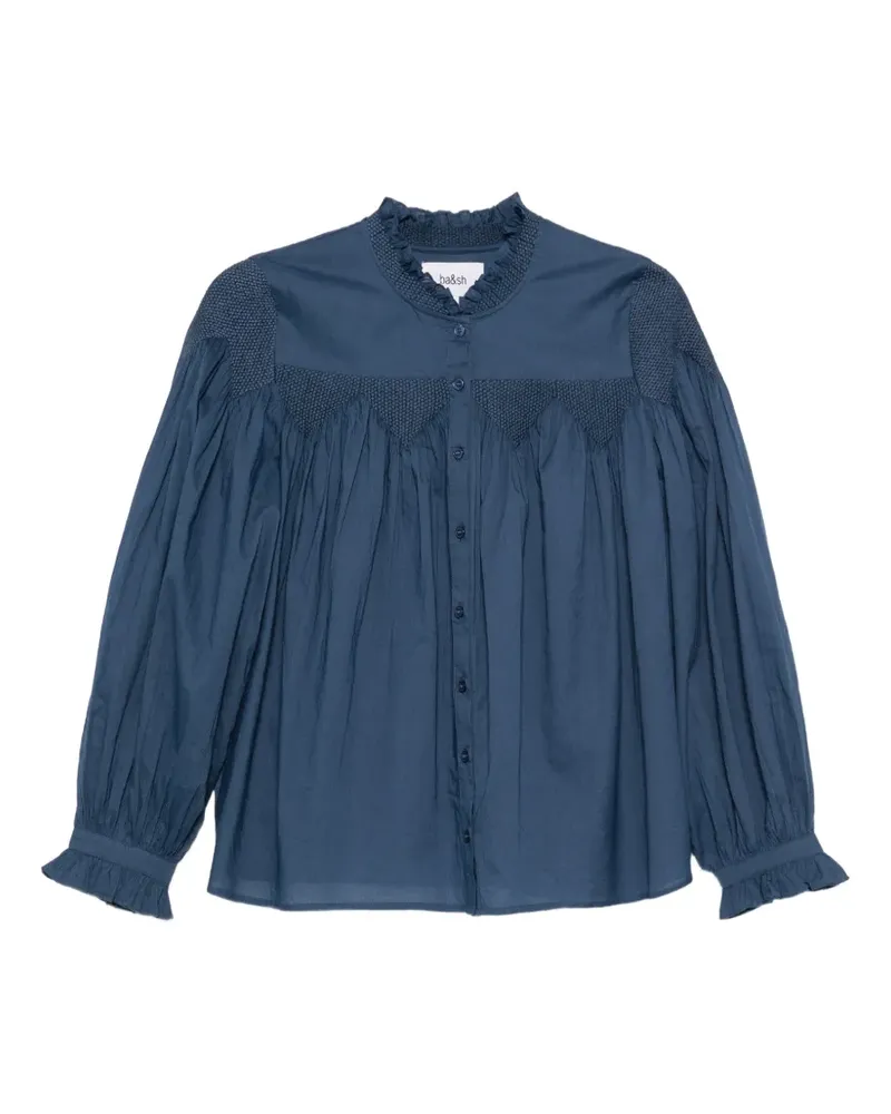 ba&sh Tonia smocked ruffled shirt - Blau Blau