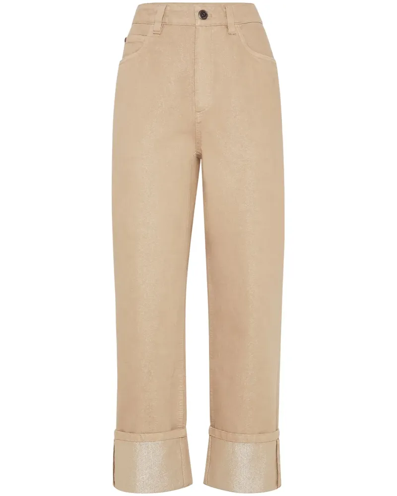 Brunello Cucinelli Cropped-Hose mit geradem Bein - Braun Braun