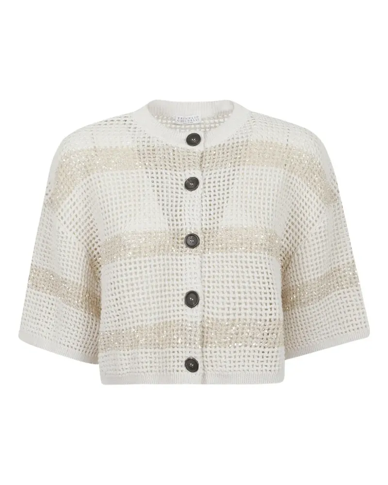 Brunello Cucinelli cropped cardigan - Weiß Weiß
