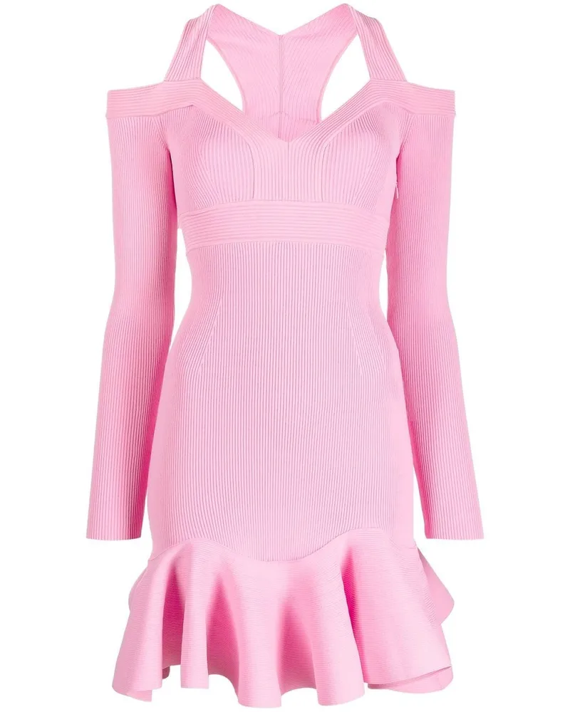 Alexander McQueen Minikleid mit V-Ausschnitt - Rosa Rosa