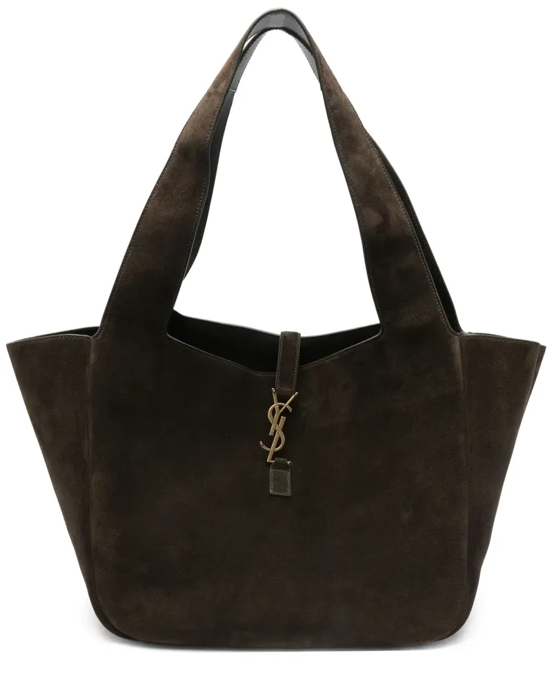 Saint Laurent Le 5 à 7 Bea Wildleder-Tote Bag mit Logo-Schild - Braun Braun